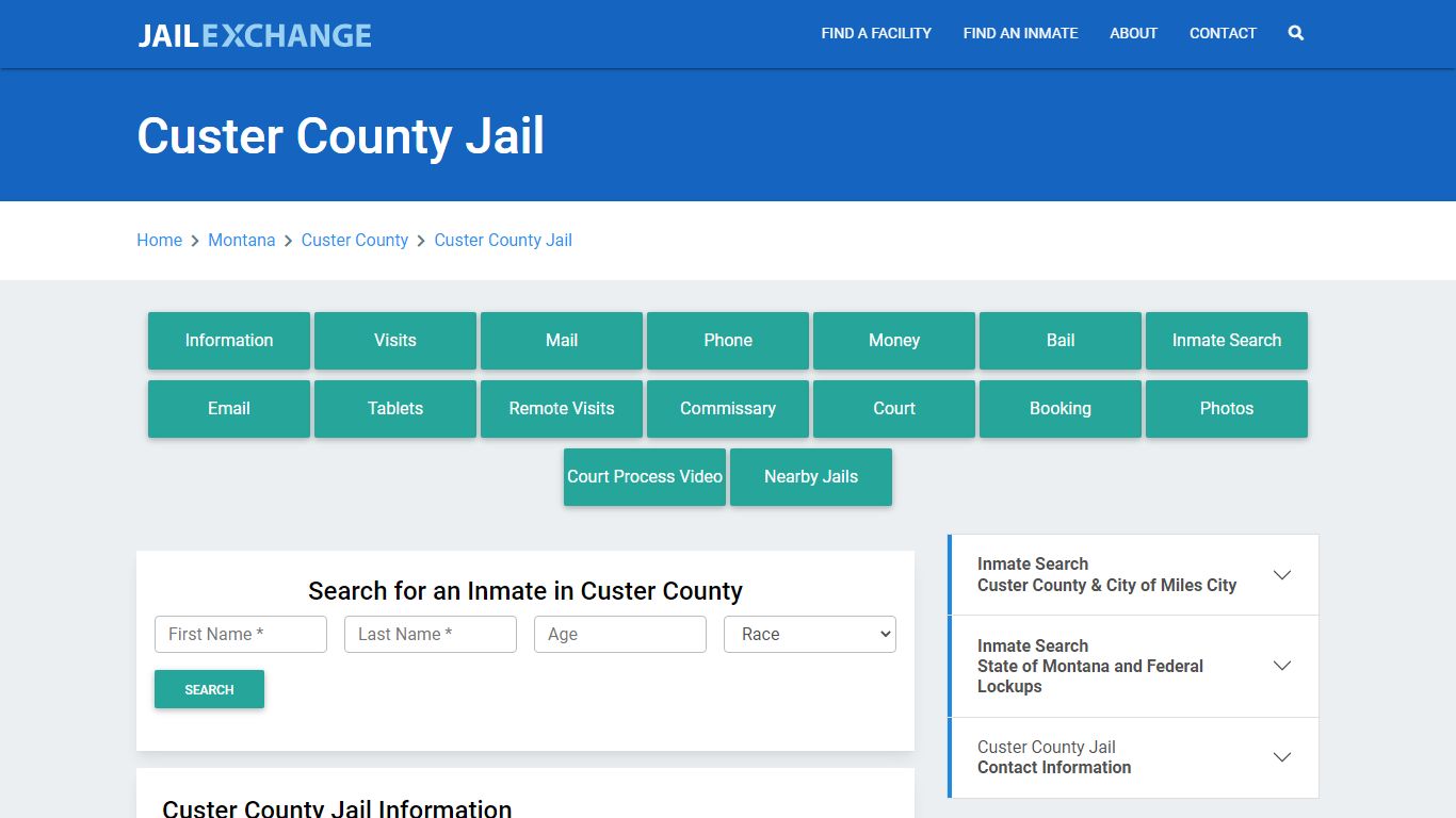 Custer County Jail Roster Lookup, MT, Inmate Search